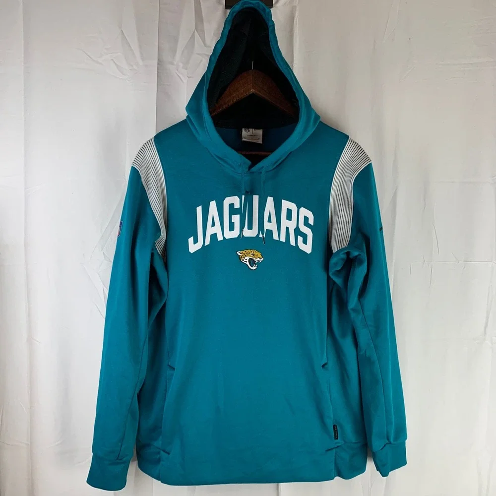 Nike Jacksonville Jaguars Hoodie‎ Mens Med Teal NFL Therma-FIT On-Field Pullover